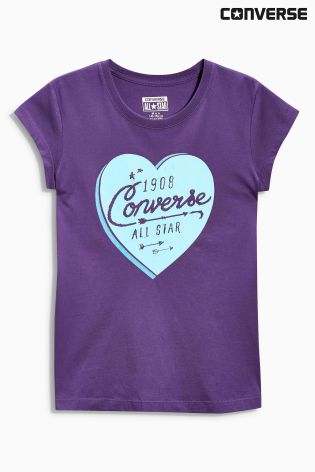 Purple Converse Heart T-Shirt